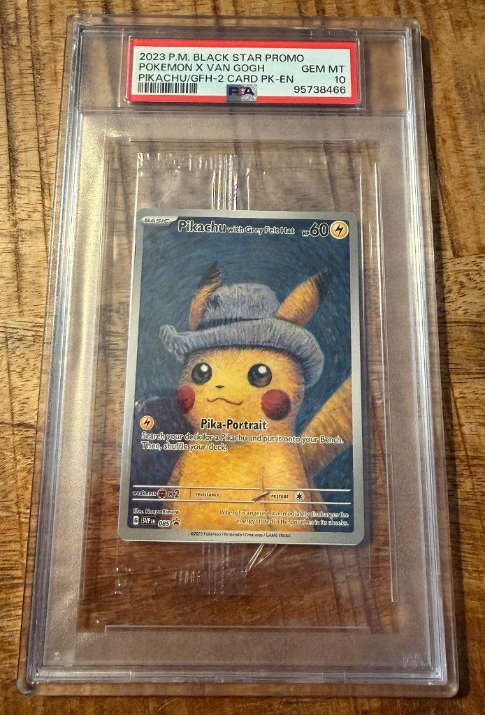 Pokémon PSA 10 Pikachu with Grey Felt Hat Pokemon x Van Gogh, Ophalen of Verzenden, Nieuw, Losse kaart