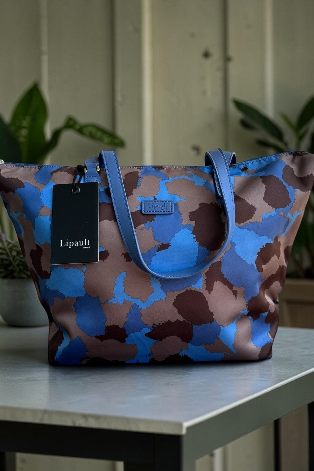 Lipault Paris Tote Bag M - Camouflage Blauw/Bruin, Lipault paris, Lipault paris, Blauw, Shopper