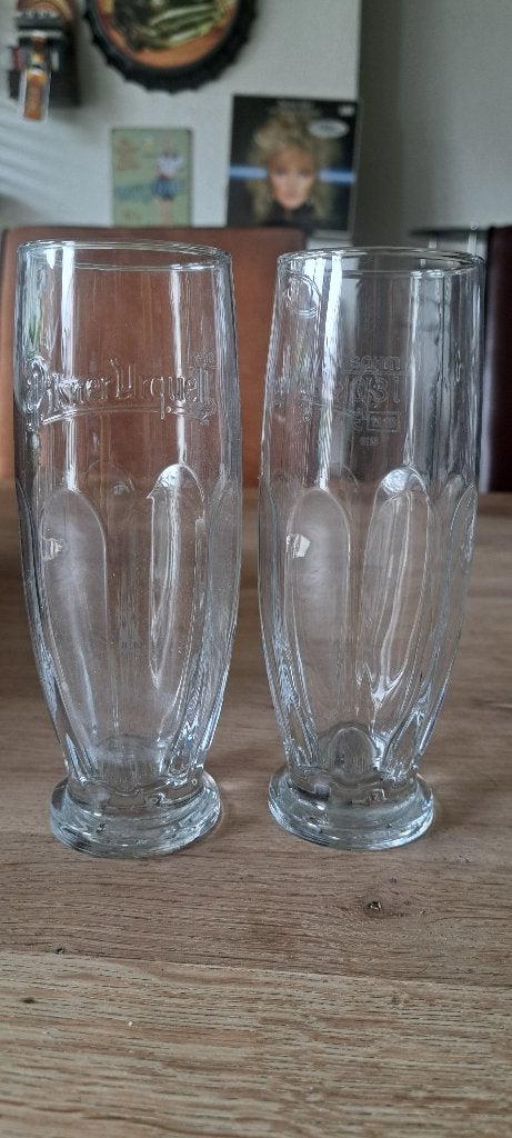 2 Pilsner Urquell bierglas (Z257-36), Ophalen of Verzenden, Nieuw, Glas of Glazen, Overige merken
