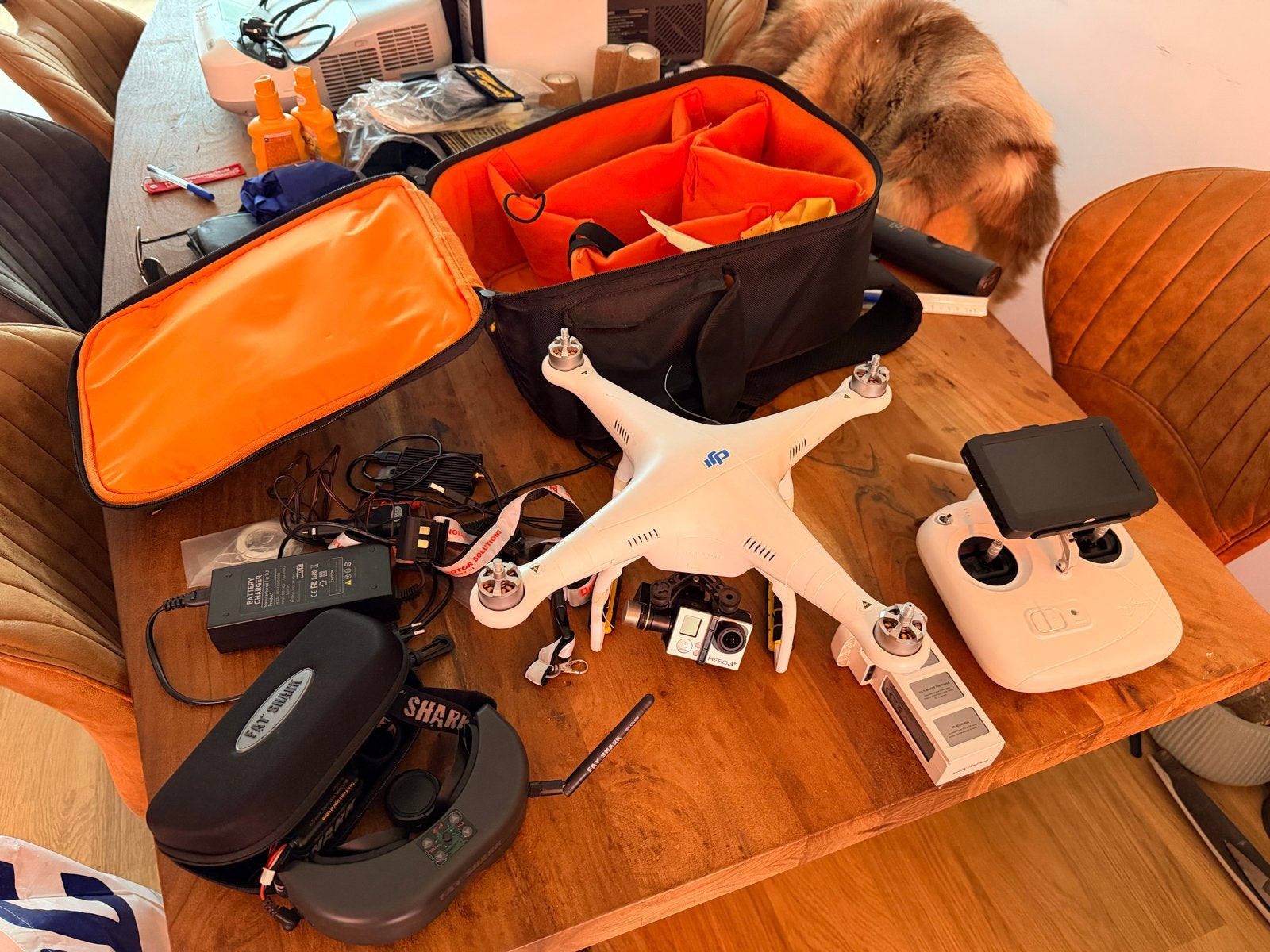 DJI Phantom 2 Drone met FPV  lees advertentie, Audio, Tv en Foto, Drones, Ophalen, Gebruikt, Cameradrone, Extra accu('s)