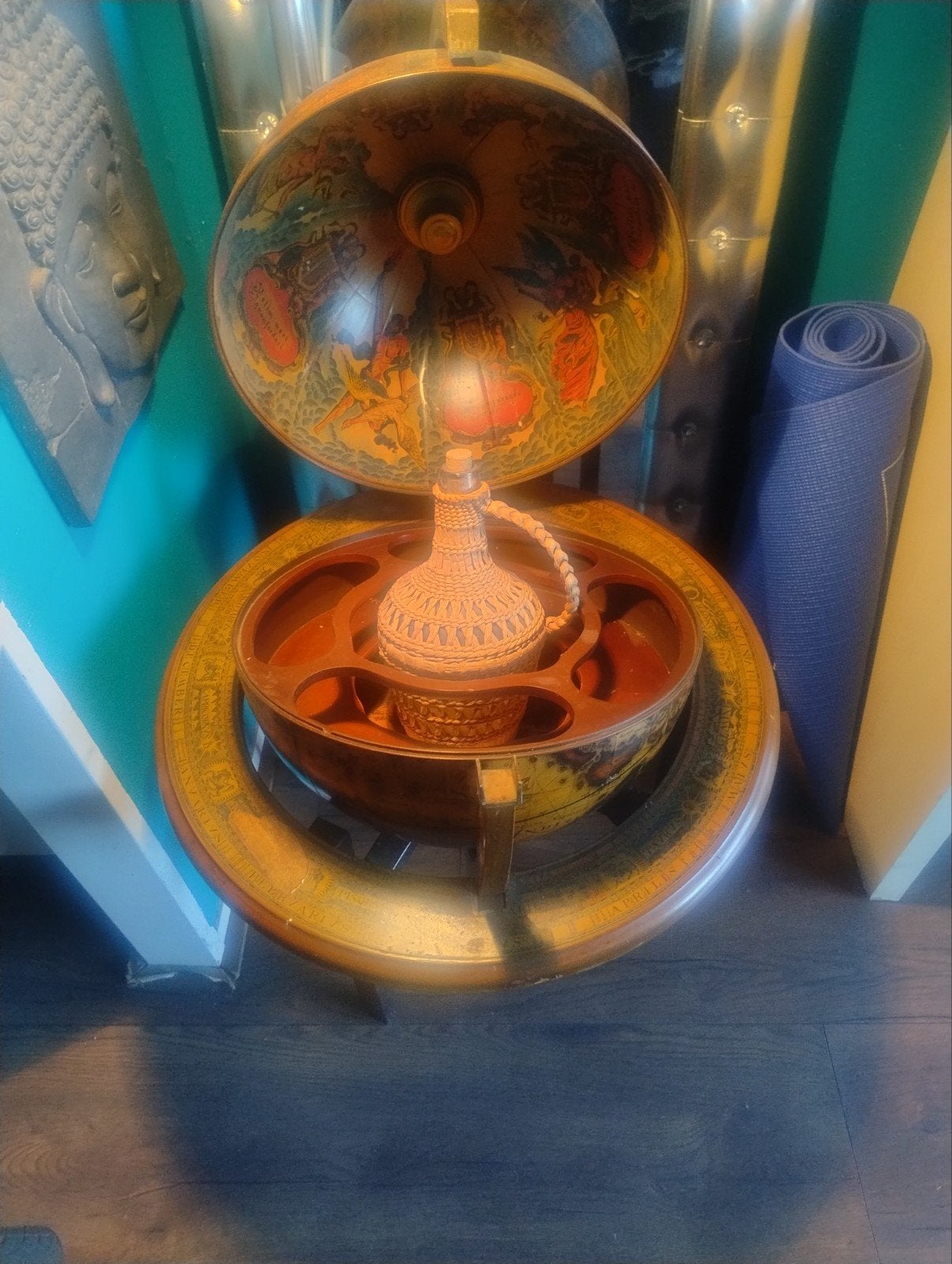 Antieke Wereldbol Bar - Uniek en Decoratief, Antiek en Kunst, Antiek | Woonaccessoires, Ophalen of Verzenden
