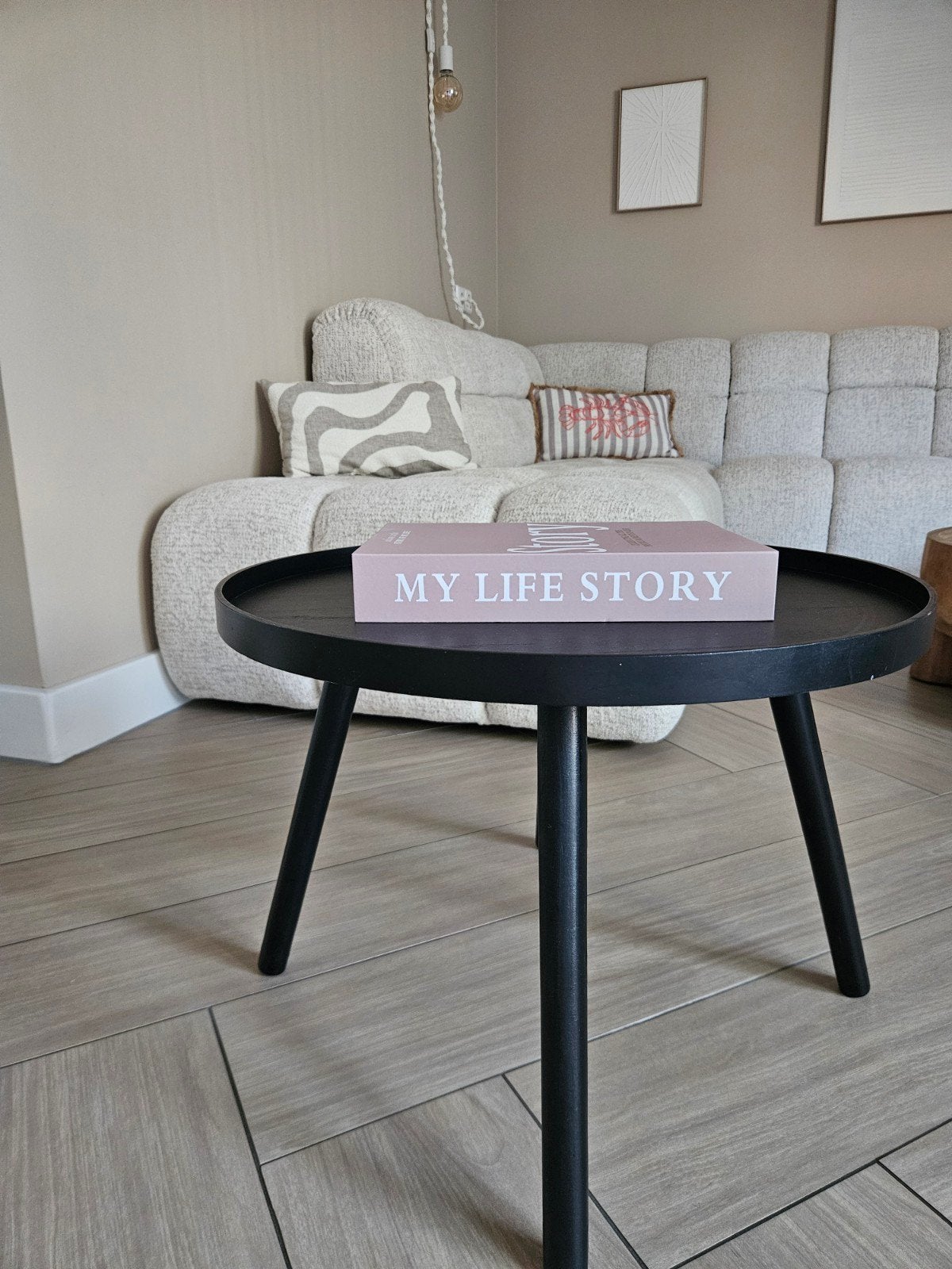 Woood Mesa Salontafel Zwart - 55cm Rond, Huis en Inrichting, Tafels | Salontafels, Ophalen, Gebruikt, 50 tot 100 cm, Rond