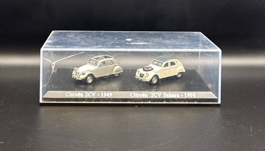 Citroën 2CV 1949 en 2CV Sahara 1958 miniaturen 1:87, Ophalen of Verzenden, Gebruikt, Auto, Overige merken