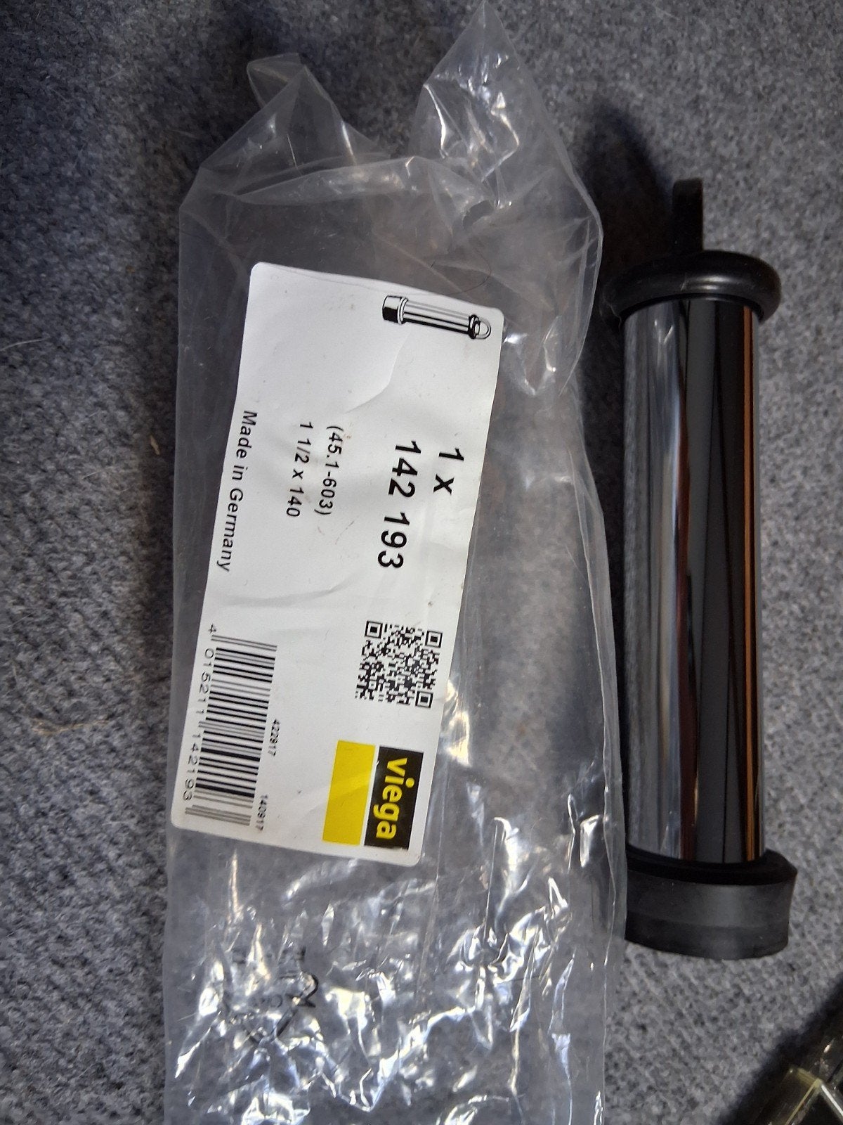 Viega afvoerbuis chroom 1 1/2 x 140 mm, Doe-het-zelf en Verbouw, Sanitair, Ophalen of Verzenden, Nieuw, Chroom, Overige typen