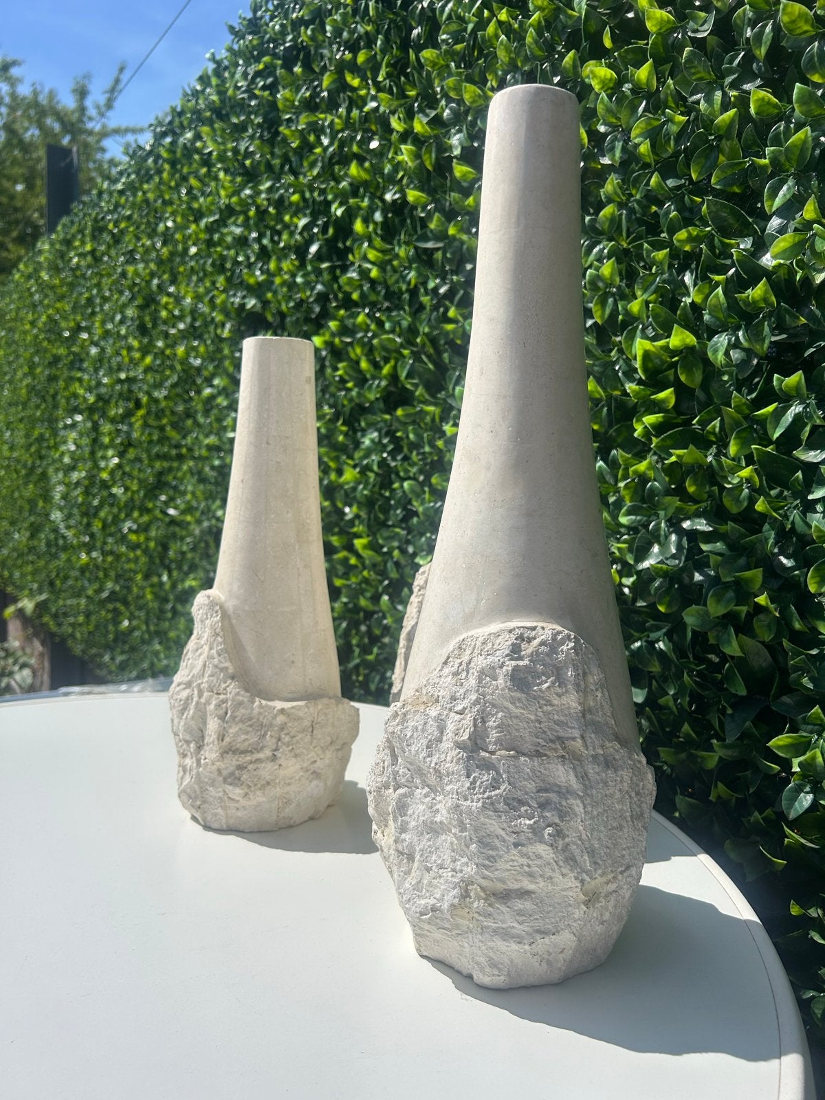 Set van 3 Fossiele Stenen Vazen - Uniek Design, Ophalen
