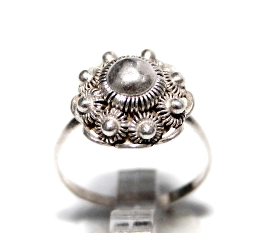 Schitterende Zilveren Zeeuwse Knop Ring, Ophalen of Verzenden, Dame, Zilver, Zilver