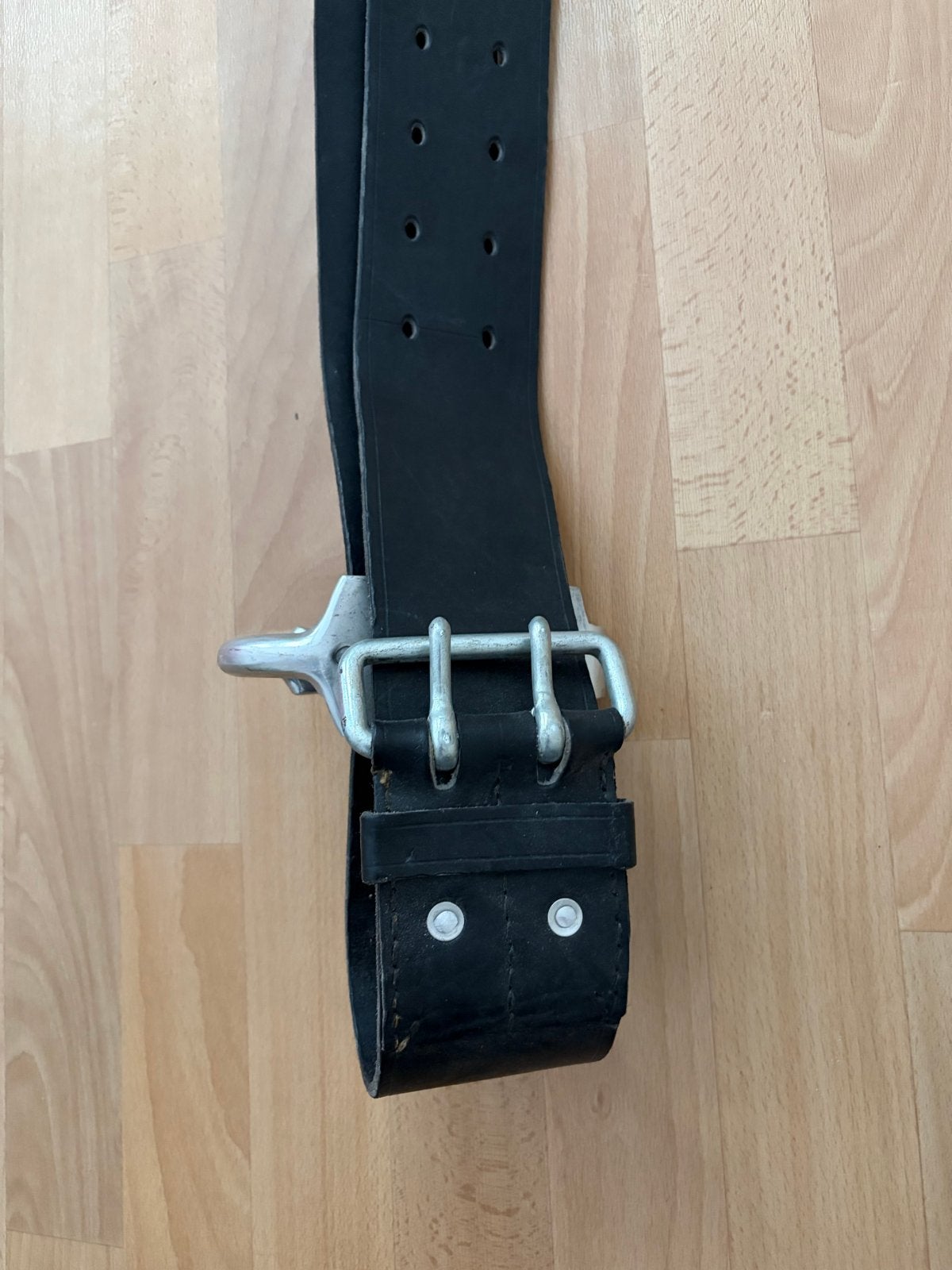 Zwarte Leren Riem met Metalen Gesp - brandweer Stijl, Ophalen of Verzenden, Overige soorten, Overige gebieden, Kleding of Schoenen