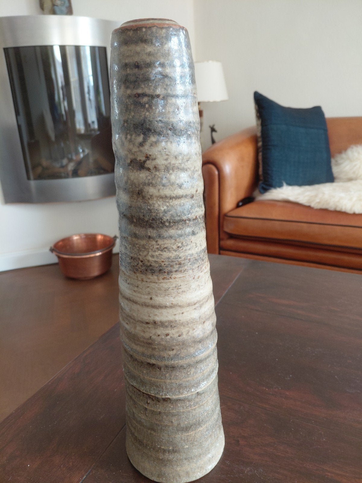 Prachtige Vintage Mobach Keramiek Vaas XL Jaren 70 Brutalist, Ophalen of Verzenden