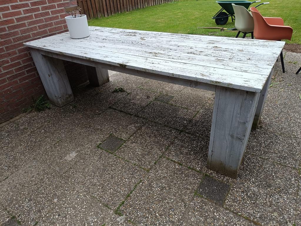 Tuintafel 245x100cm, Tuin en Terras, Ophalen, Gebruikt, Rechthoekig, Hout