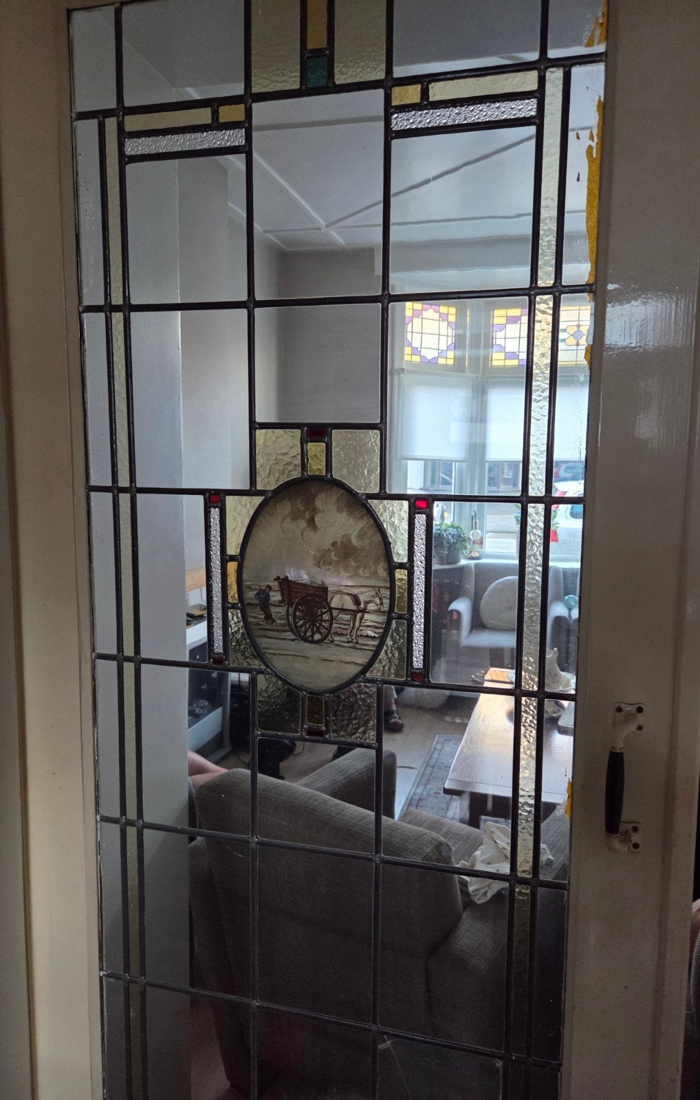 Glas in lood ensuite deuren, Ophalen, Gebruikt, 150 tot 200 cm, Rechthoekig