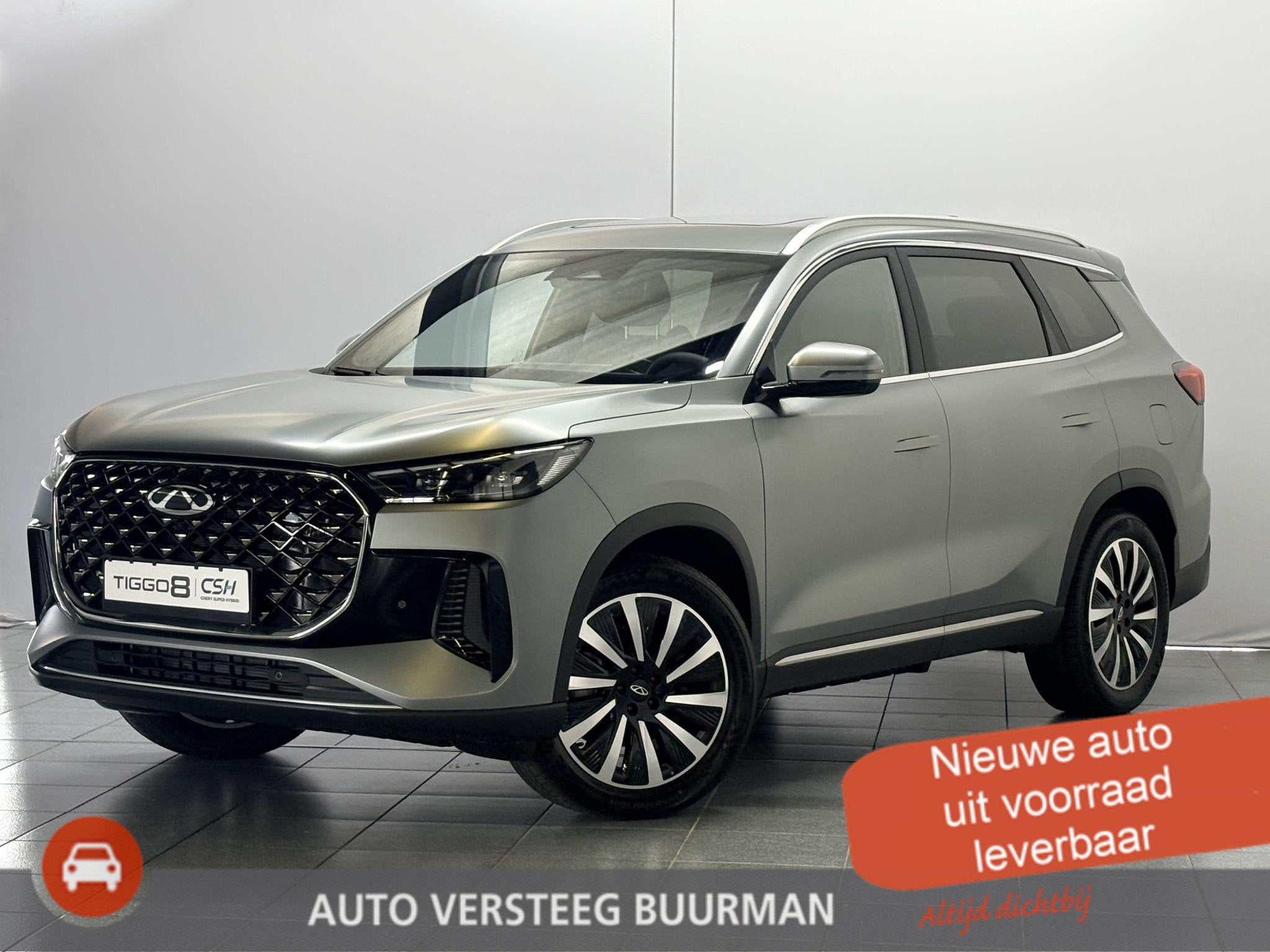 Chery Tiggo 8 1.5TGDI PHEV UNIQUE NIEUW BINNEN! De Tiggo 8 P, Auto's, 12 maanden, 4 cilinders, 7 stoelen, Hybride Elektrisch/Benzine