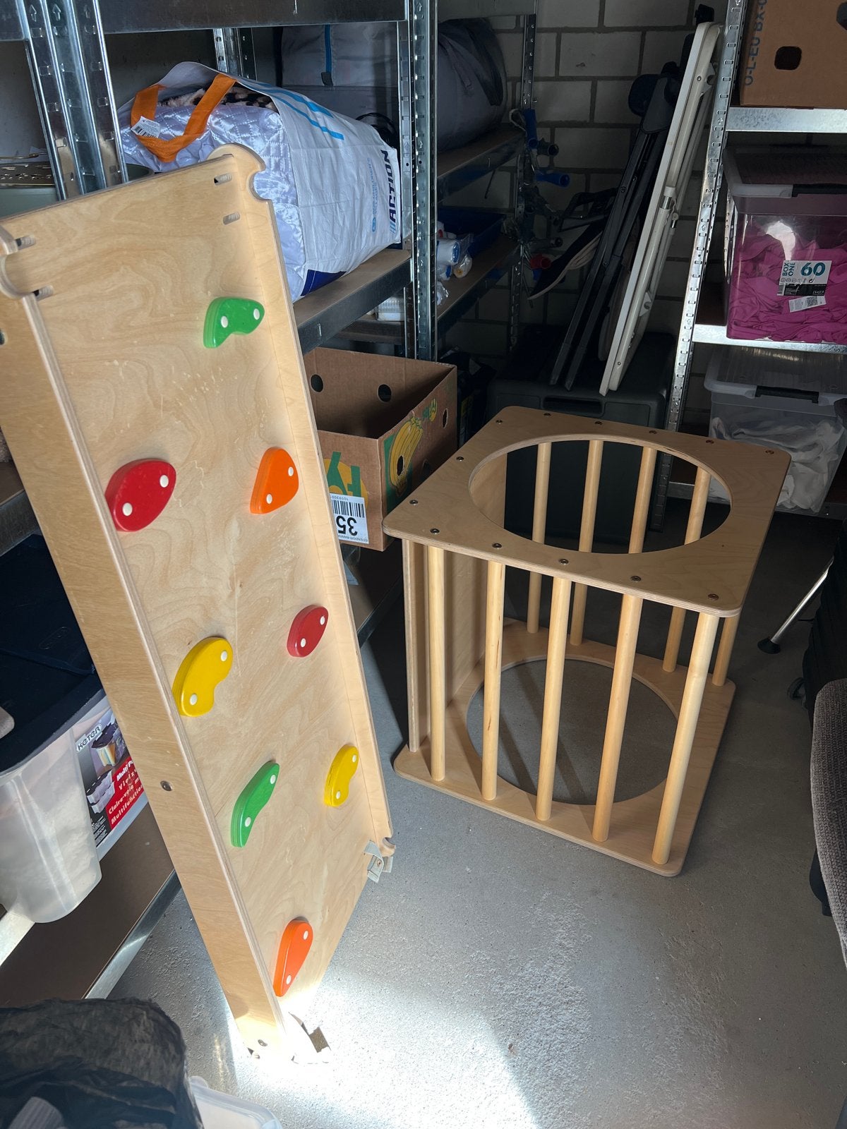 Houten klimrek en klimwand voor kinderen, Ophalen, Zo goed als nieuw, Klimwand