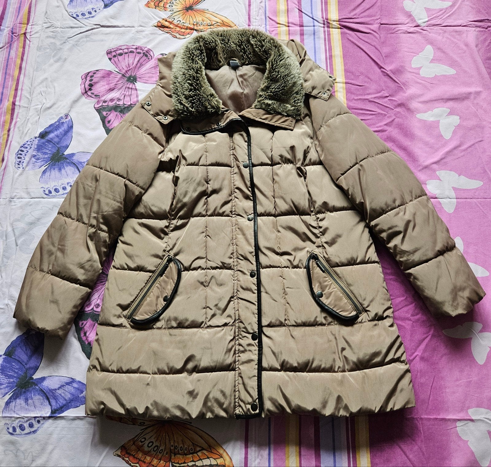 MS Mode Winterjas Dames Maat 50, Beige, Maat 46/48 (XL) of groter, Ophalen of Verzenden, MS Mode