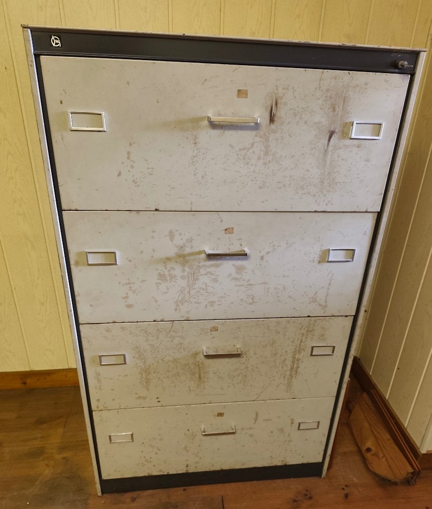 Stalen ladenkast  met 4 brede lades, Huis en Inrichting, Kasten | Ladekasten, Ophalen, Gebruikt, 100 tot 150 cm, 50 tot 100 cm