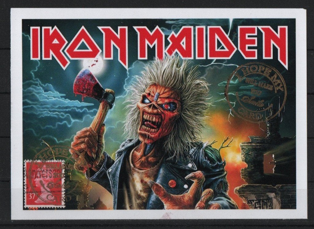 M15) postkaart clubeditie IRON MAIDEN AFRIKA, Verzenden, Tanzania, Gestempeld