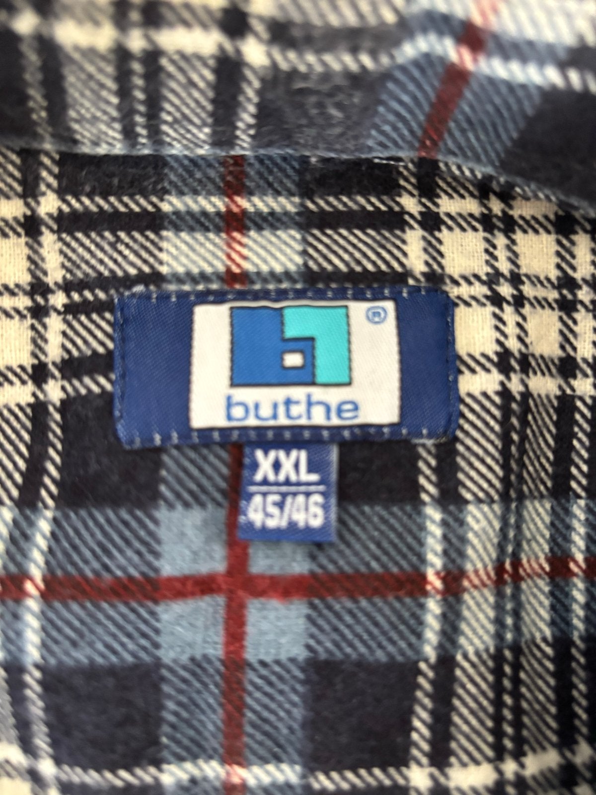 Buthe Geruit Flanellen Overhemd XXL 45/46, Ophalen of Verzenden, Nieuw, Blauw, Overige halswijdtes