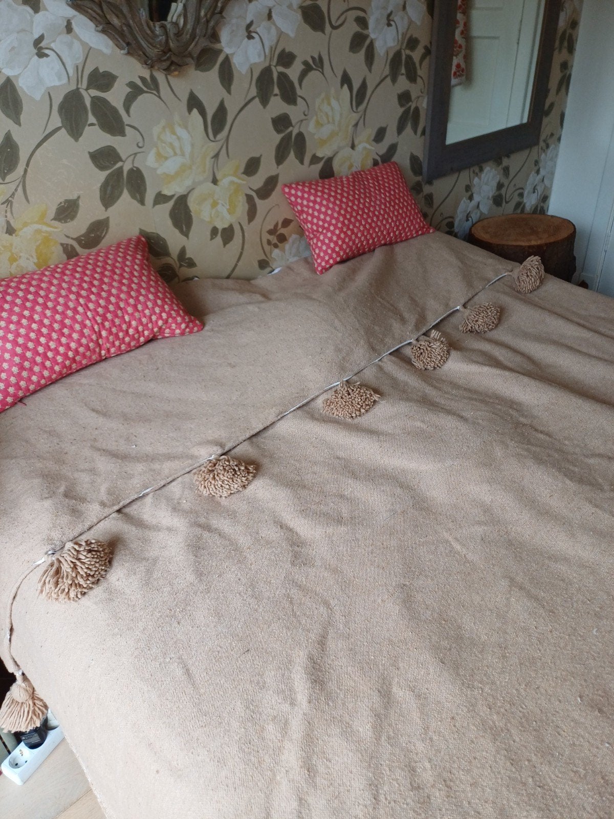 Marokkaanse bruidssprei 240 x 320 cm, Huis en Inrichting, Ophalen of Verzenden, Gebruikt, Beige, Sprei