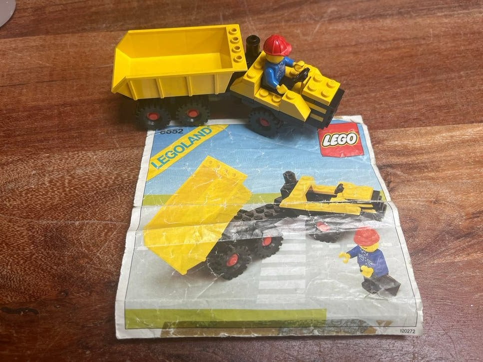 LEGO Legoland 6652 Kiepwagen met Minifiguur en Boekje, Ophalen of Verzenden, Gebruikt