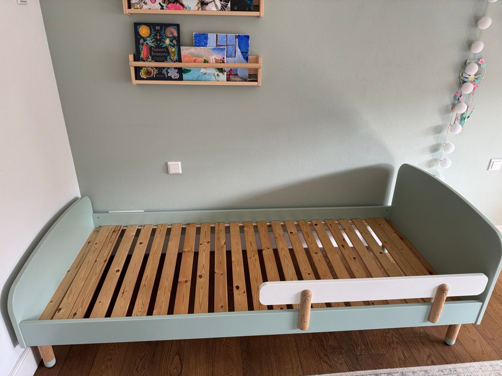 Kinderbed Flexa Dots 90x200 Mintgroen, Ophalen, 90 cm, Eenpersoons, Zo goed als nieuw