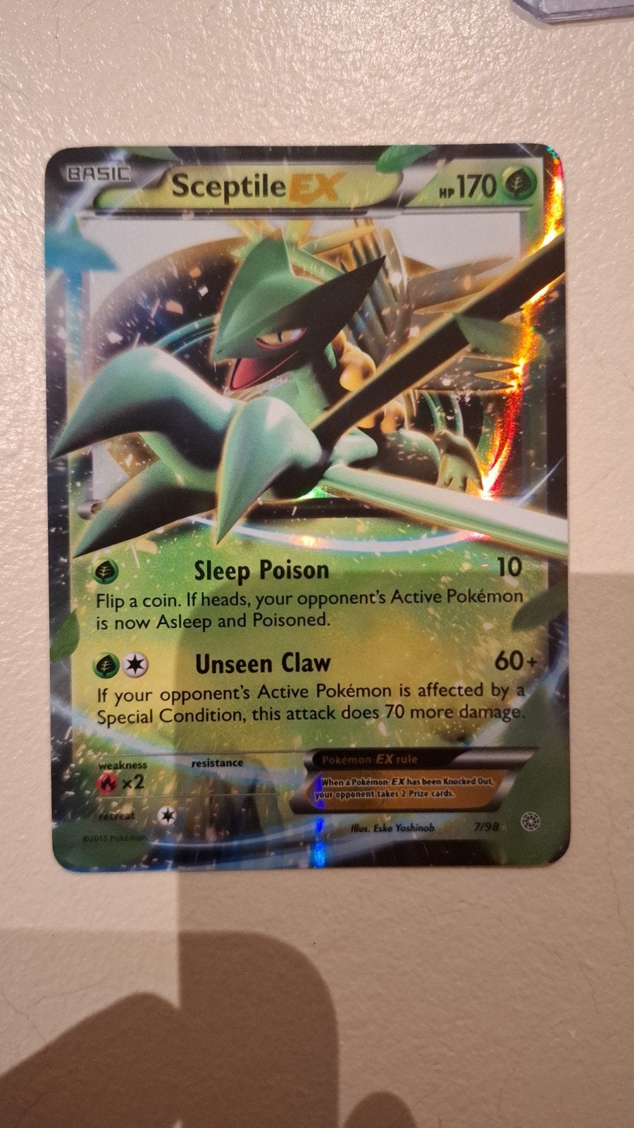 Pokémon Sceptile EX 7/98 Holo Foil Kaart, Ophalen of Verzenden, Gebruikt, Losse kaart, Foil