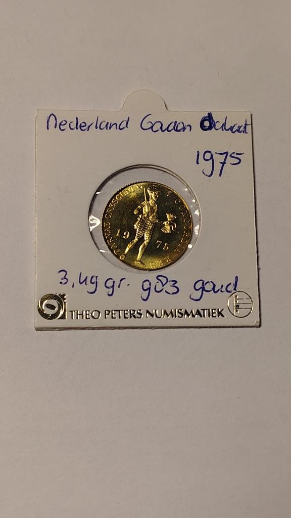 Gouden Dukaat 1975, Postzegels en Munten, Munten | Nederland, Ophalen of Verzenden, Koningin Juliana, Overige waardes, Goud