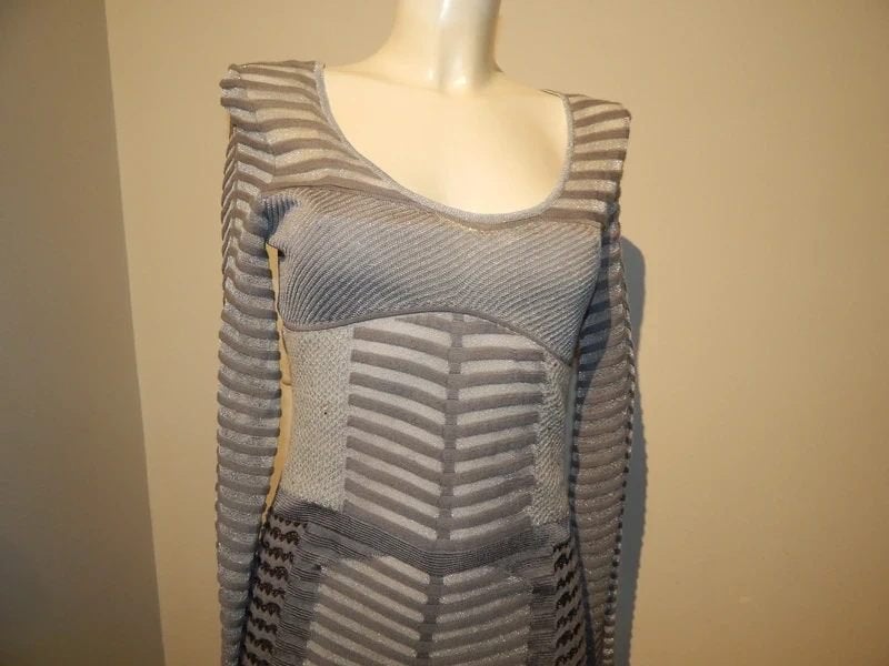 Missoni eerstelijns jurk zilver kleurig lovertjes voile dele, Maat 38/40 (M), Verzenden, Zo goed als nieuw, Missoni