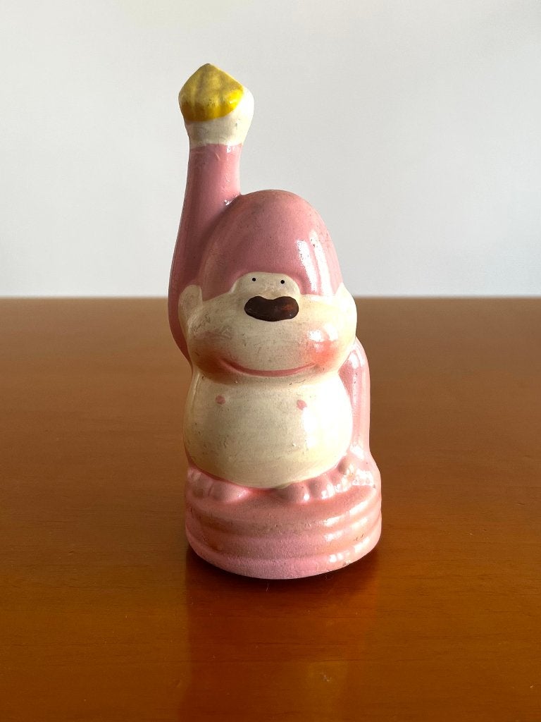 Vintage Japanse spaarpot aapje, Verzamelen, Verzenden, Zo goed als nieuw, Steen, Aardewerk of Keramiek, Dier