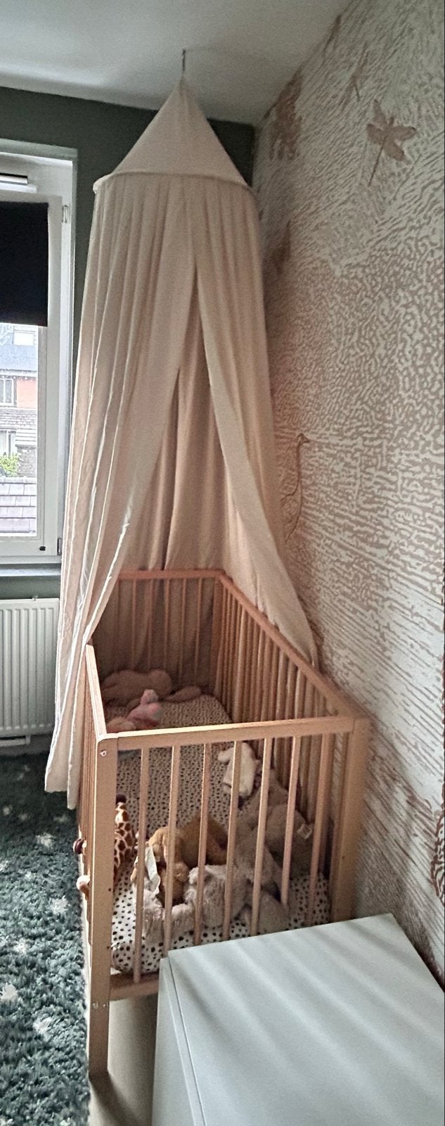 Beige Baby sluier/ klamboe/ hemeltje, Zo goed als nieuw, Ophangbaar, Klamboe, Ophalen