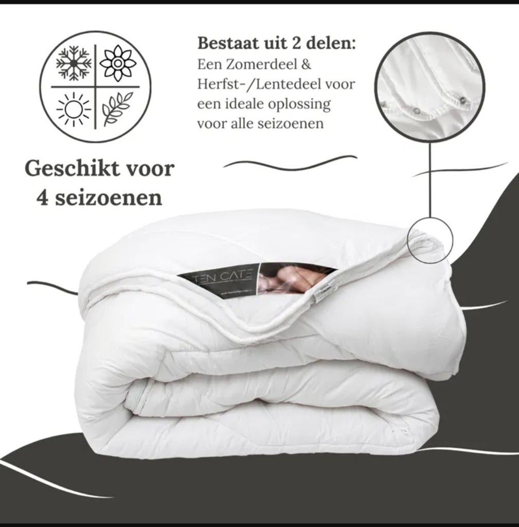 Ten Cate Luxury 4-seizoenendekbed 240x200 (gewassen), Ophalen, Wit, Tweepersoons, Deken of Dekbed