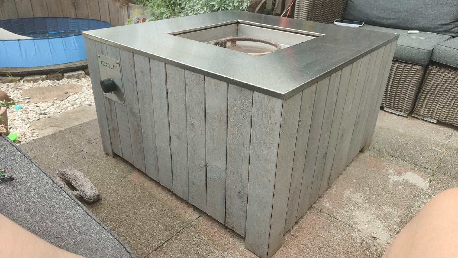 Cosi vuurtafel 95x95 inclusief vuurstenen, Ophalen, Gebruikt, Vuurkorf