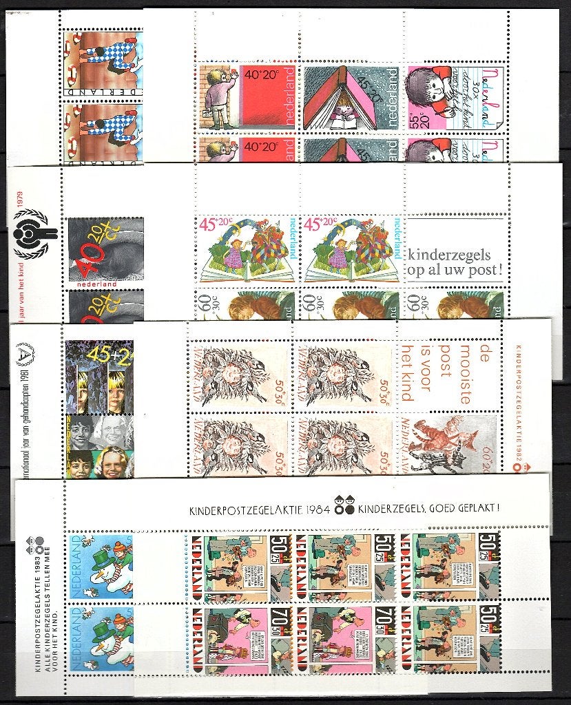 Kinderblokken 1977 tem 1984 postfris, Postzegels en Munten, Ophalen of Verzenden, Na 1940, Postfris