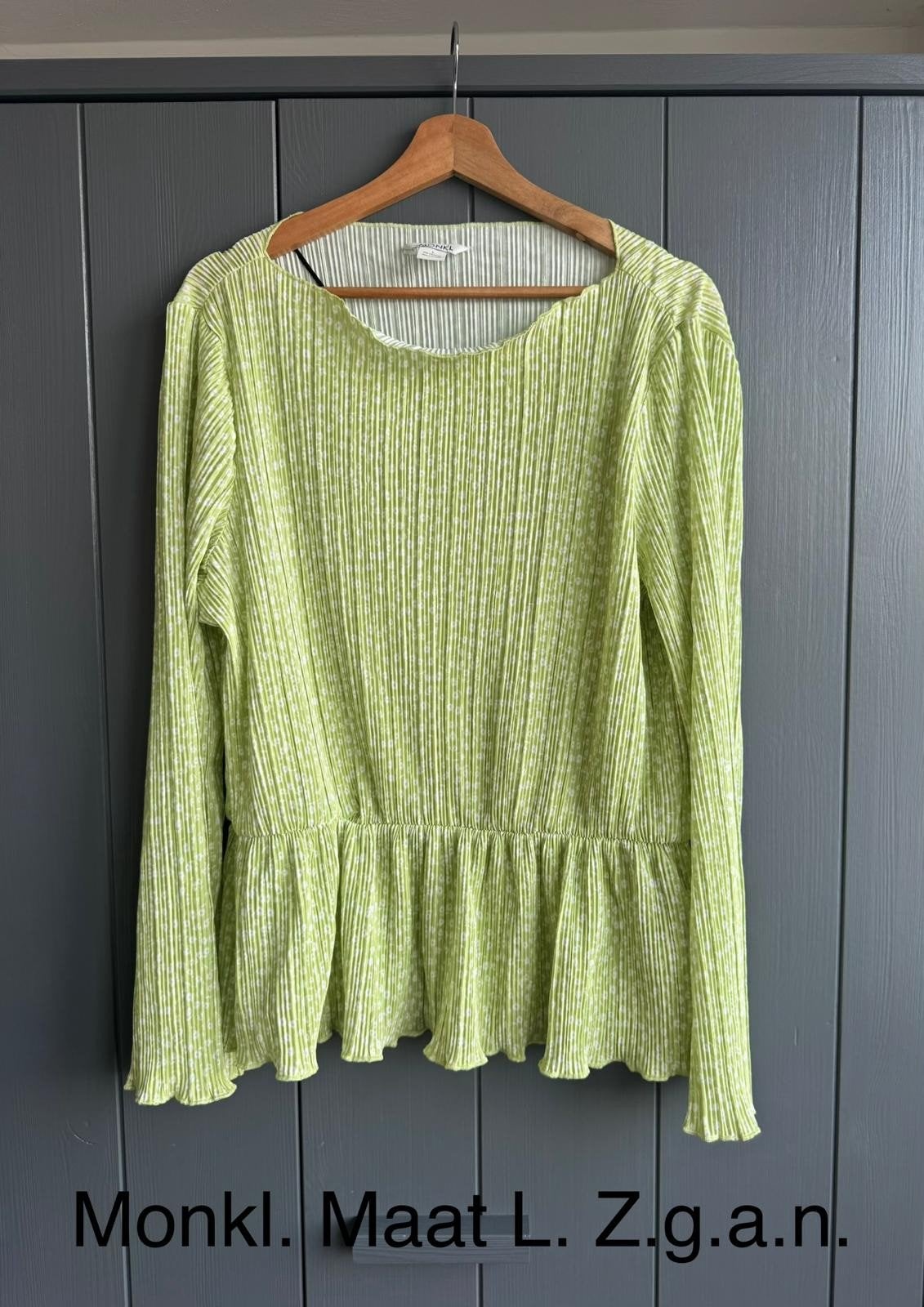 Monki geplooide top met lange mouwen, maat L, Monki, Ophalen of Verzenden