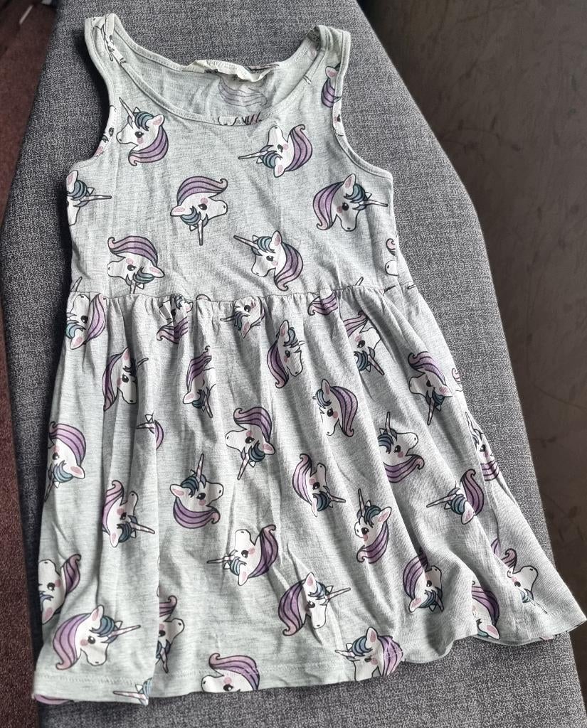 Eenhoorn jurkje maat 98-104, Gebruikt, Meisje, H&M, Ophalen of Verzenden