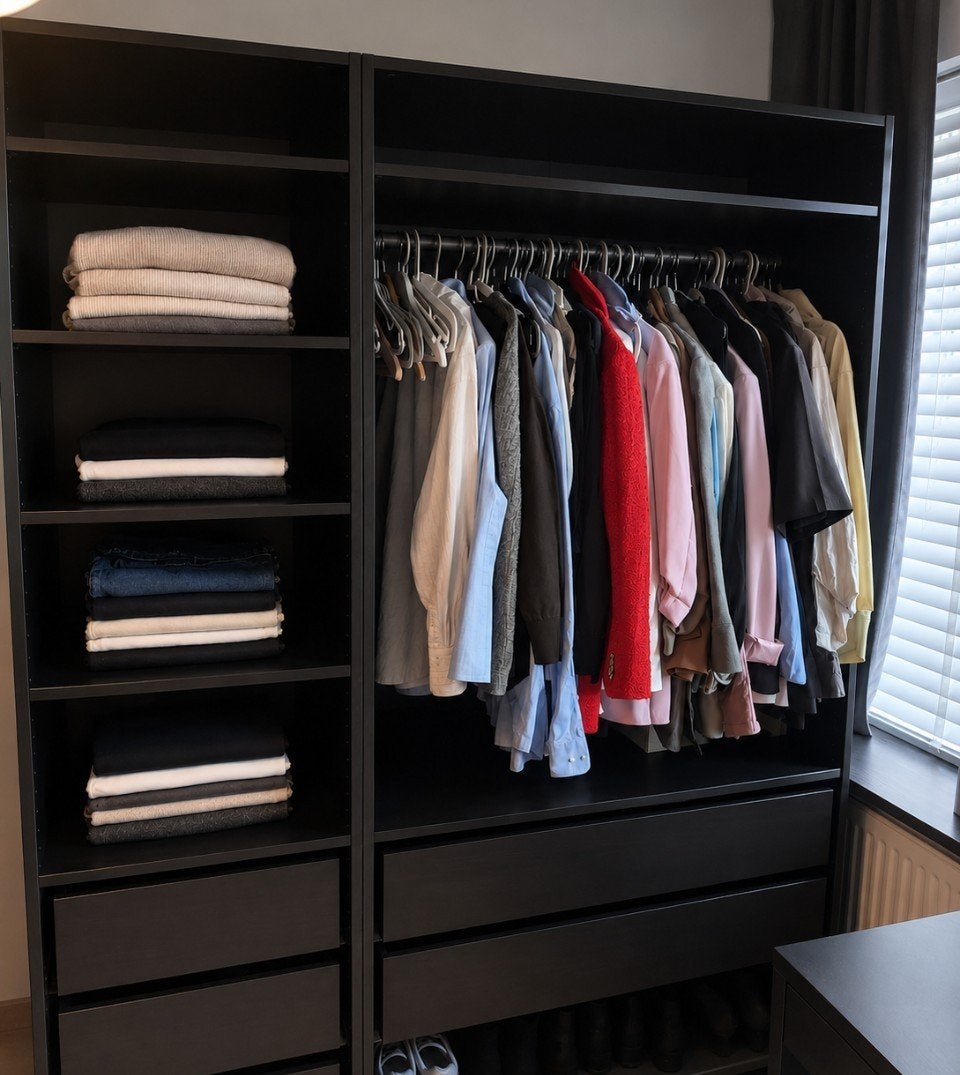 IKEA PAX Kledingkast Donkerbruin/Zwart met Schoenlades, Huis en Inrichting, Kasten | Kledingkasten, 100 tot 150 cm, Ophalen of Verzenden