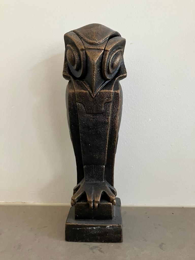 Bronzen art deco uil, Ophalen, Zo goed als nieuw, Dier