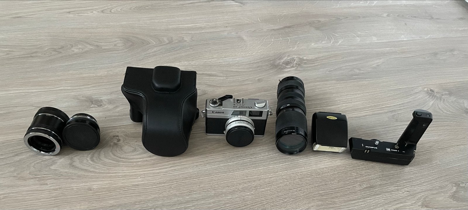 Canon Canonet 28 Camera + Kenlock Zoomlens & Accessoires, Ophalen of Verzenden, Zo goed als nieuw, Compact, Canon