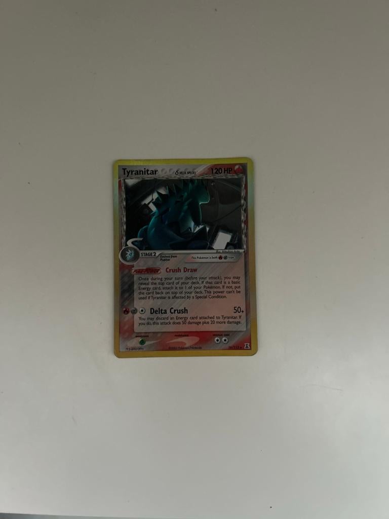 Pokémon Tyranitar EX Holo 16/113 delta species, Hobby en Vrije tijd, Verzamelkaartspellen | Pokémon, Ophalen of Verzenden, Zo goed als nieuw