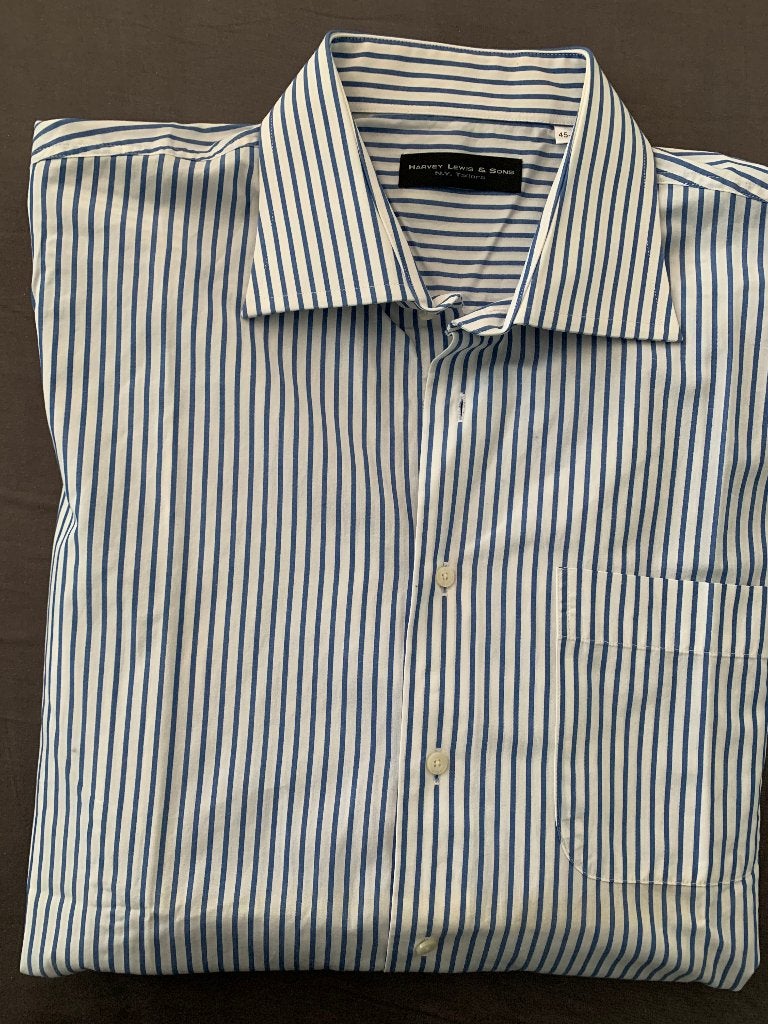 Keurig Streepjes overhemd maat XXL, Kleding | Heren, Overhemden, Ophalen of Verzenden, Zo goed als nieuw, Blauw, Overige halswijdtes
