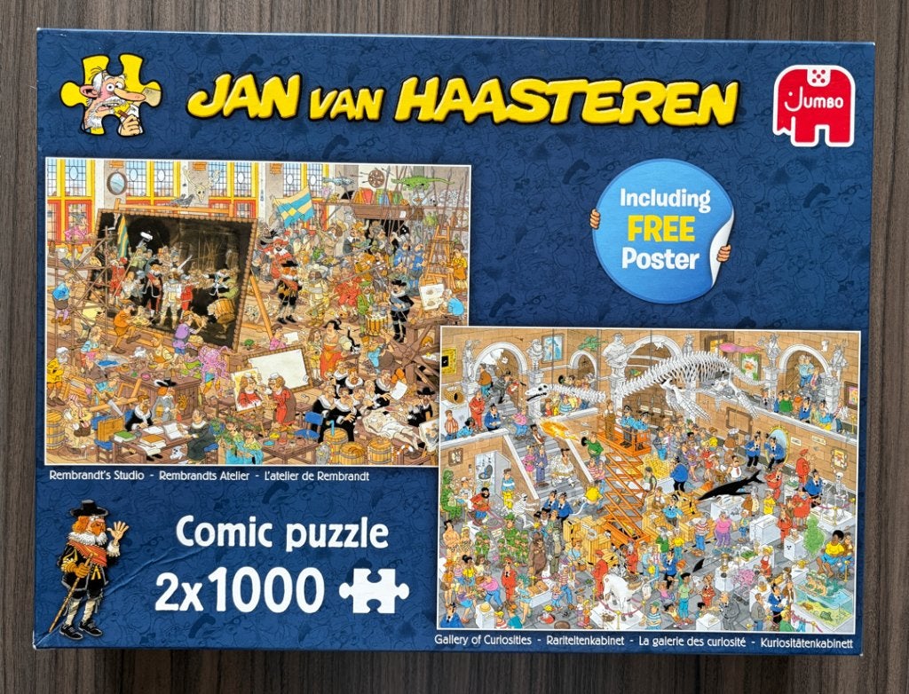 Haasteren: Rembrandts studio/Rariteiten kabinet - 2x 1000 st, Ophalen of Verzenden, 500 t/m 1500 stukjes, Zo goed als nieuw