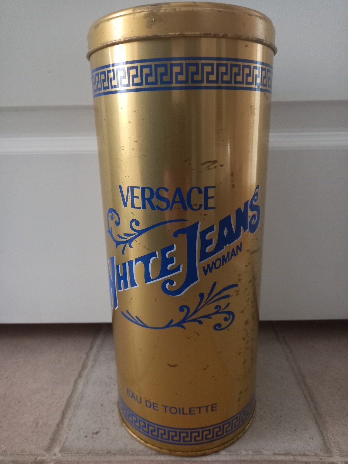 Vintage Versace White Jeans Woman Opbergblik Metaal, Ophalen of Verzenden