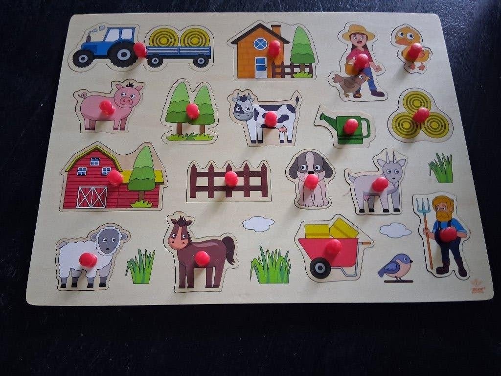 Puzzel boerderij (insteekpuzzel)., Ophalen, 2 tot 4 jaar, Gebruikt, 10 tot 50 stukjes