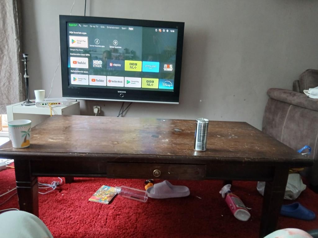 Salon tafel met la, Huis en Inrichting, Kasten | Televisiemeubels, Ophalen, 25 tot 50 cm, 50 tot 100 cm, Minder dan 100 cm
