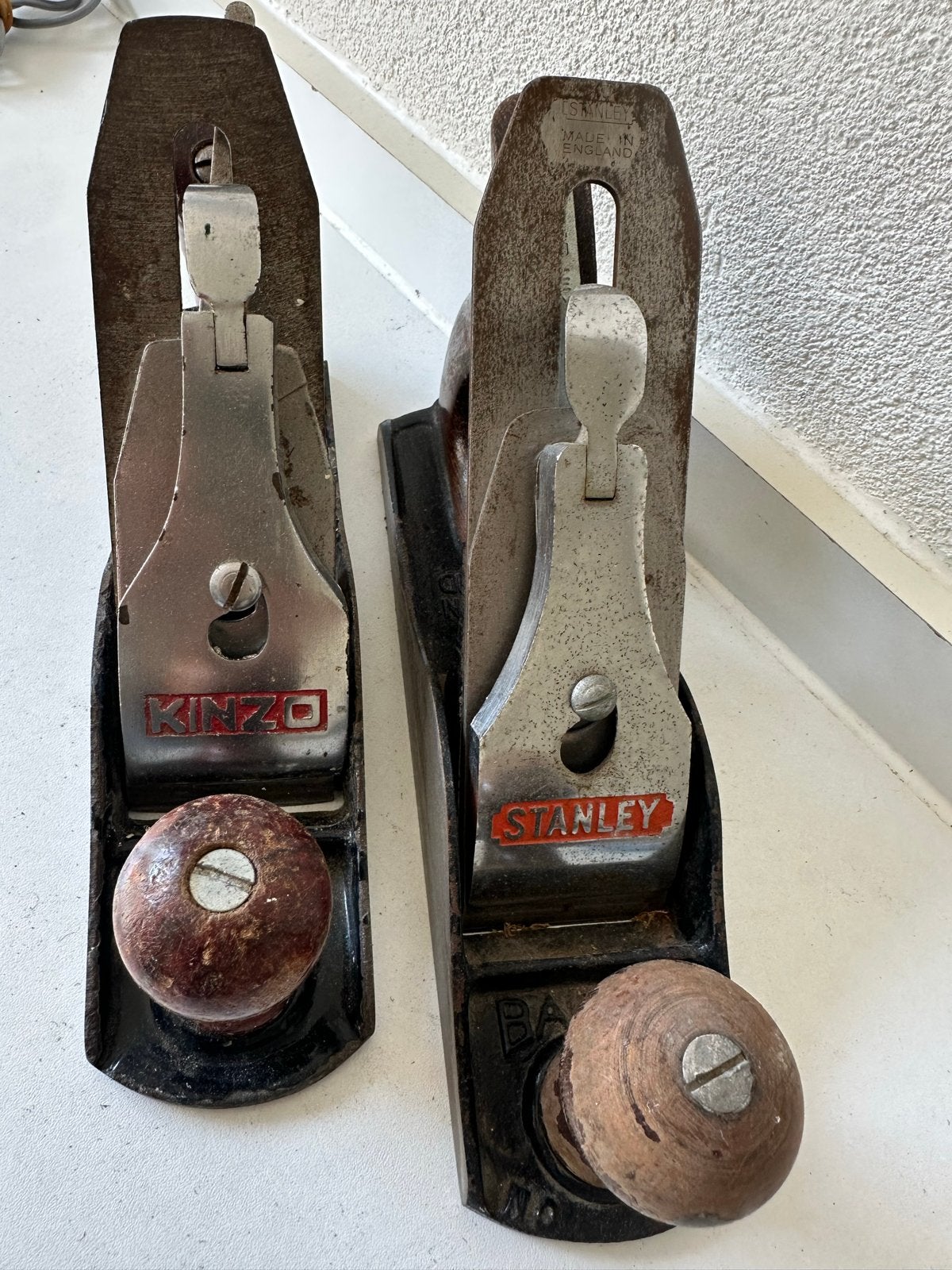 Set van 2 vintage schaven: Stanley en Kinzo, Ophalen of Verzenden, Gebruikt, Overige typen, Overige merken