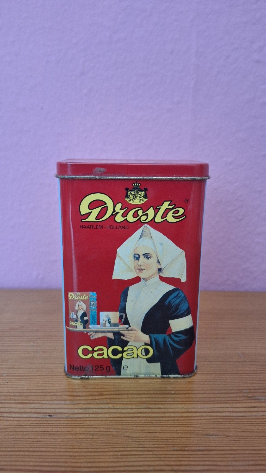 Vintage Droste cacao voorraadblik, Verzamelen, Ophalen of Verzenden, Gebruikt, Overige, Droste