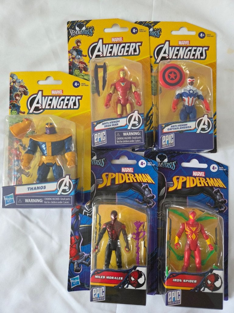 Set of 5 Marvel Spider-Man Epic Hero Series Ironman, Ophalen of Verzenden, Nieuw