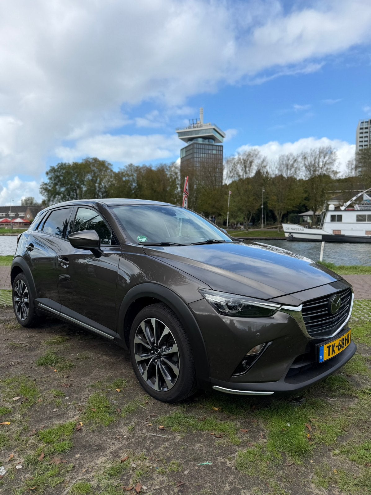 Mazda CX-3 2.0 Skyactiv-g 120pk AUT 2018 Bruin | NEW APK, Auto's, Zwart, 4 cilinders, Leder en Stof, 1200 kg