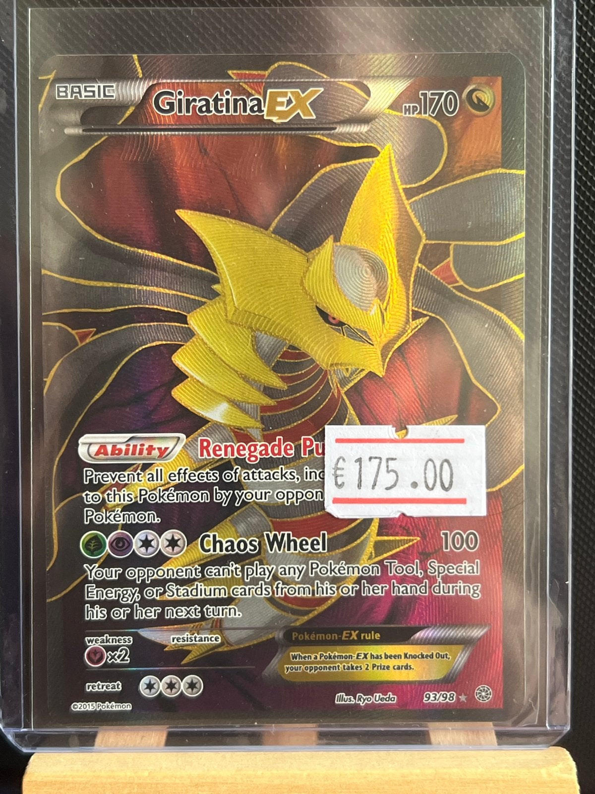 Giratina EX Pokémon kaart - Full Art (XY - Ancient Origins), Ophalen of Verzenden, Zo goed als nieuw, Losse kaart, Foil