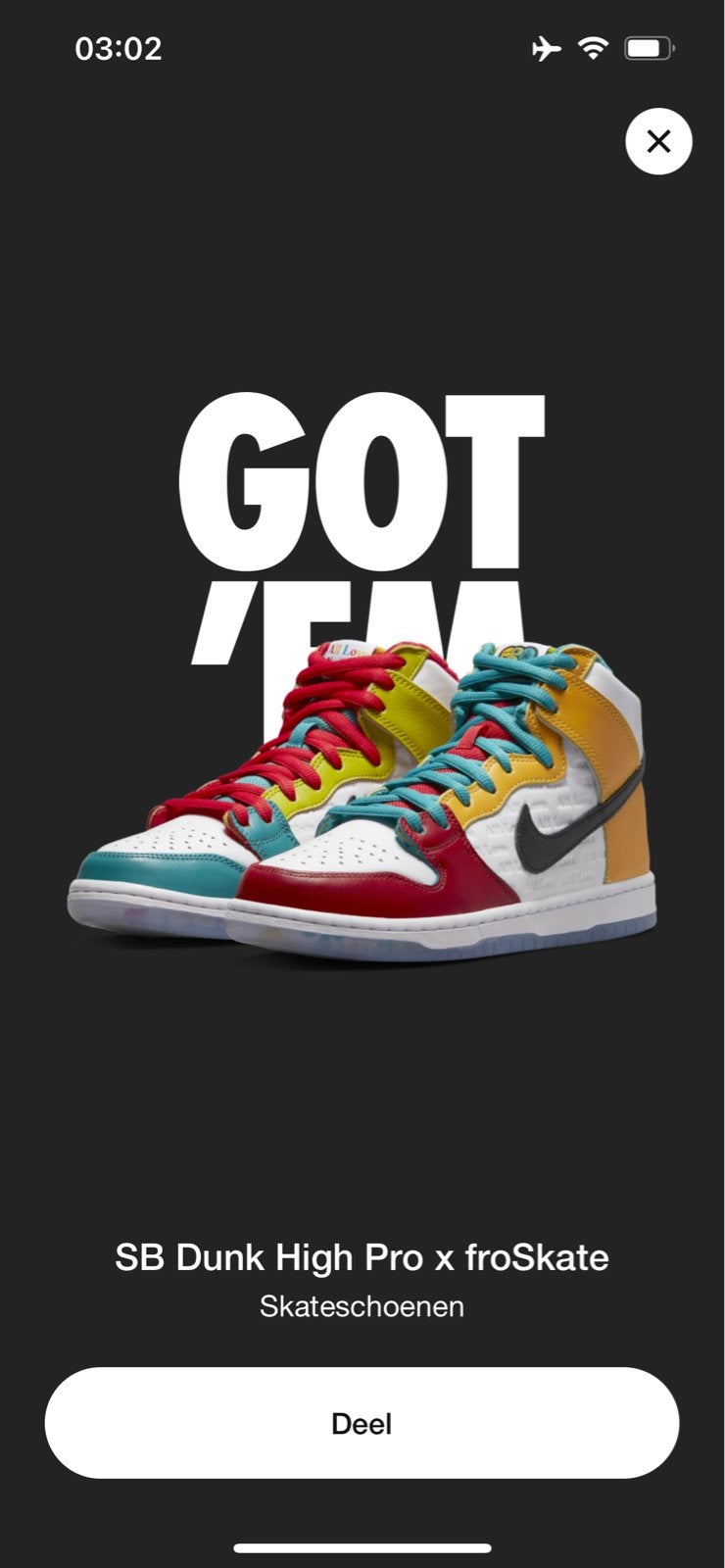 Nike SB Dunk High Pro x froSkate All Love No Hate, Ophalen of Verzenden, Nieuw, Overige kleuren, Sneakers of Gympen