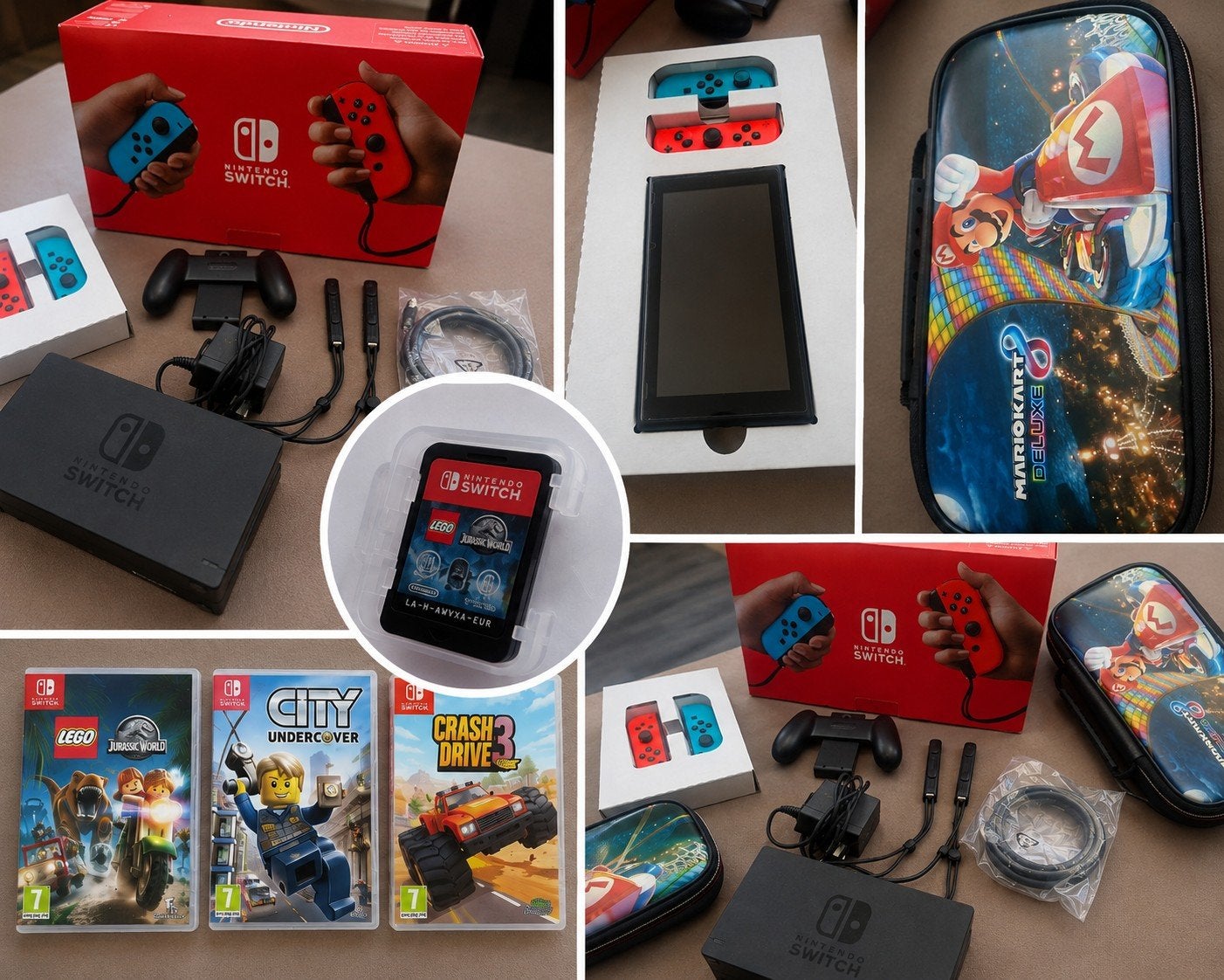 Nintendo Switch compleet met 3 games en accessoires, Ophalen