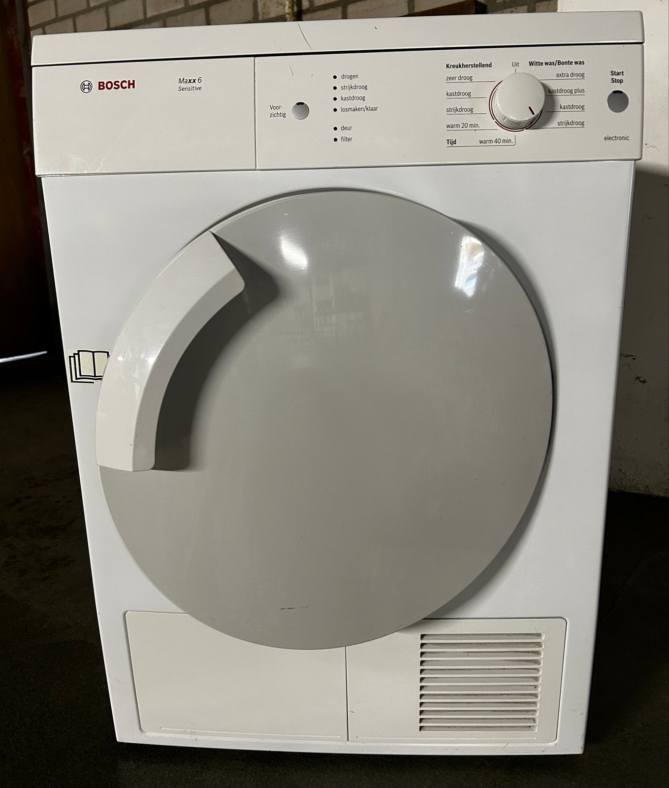 Bosch Maxx 6 Sensitive Luchtafvoer wasdroger, Ophalen, 6 tot 8 kg, Gebruikt, Luchtafvoer